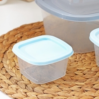 Набор контейнеров пищевых RICCO, 4 шт: 230 мл, 500 мл, 900 мл, 1,55 л, квадрат, цвет ассорти