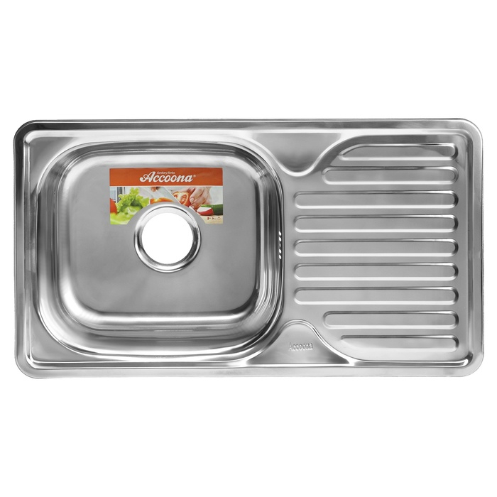 Мойка кухонная Accoona AB4276, врезная, толщина 0.6 мм, 760х420х165 мм, глянец Мойка кухонная Accoona AB4276, врезная, толщина 0.6 мм, 760х420х165 мм, глянец