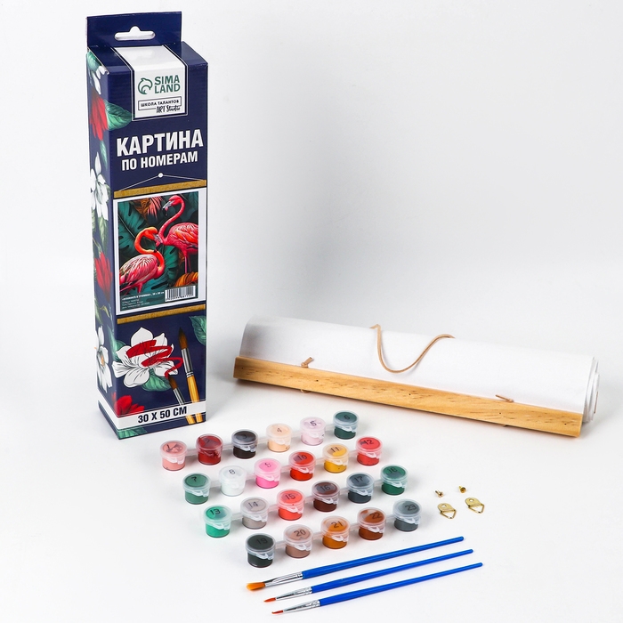 Картина по номерам панно &laquo;Фламинго в тропиках&raquo;, 30 х 50 см