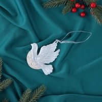 Украшение ёлочное "Голубка блеск" 10х10,5 см, белый