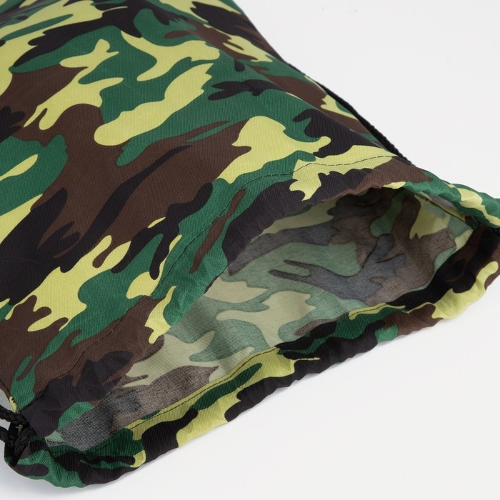 Мешок для обуви на шнурке, цвет зелёный/камуфляж Мешок для обуви на шнурке, цвет зелёный/камуфляж