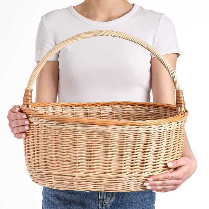 Корзина &laquo;Хозяйственная&raquo;, дно= 33х24 см, верх =40х31 см, высота=19 см, с ручкой 38 см