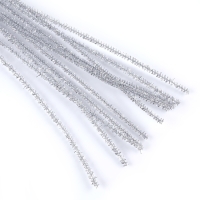 Проволока с ворсом для поделок &laquo;Блеск&raquo;, набор 50 шт, размер 1 шт: 30&times;0,6 см, цвет серебро