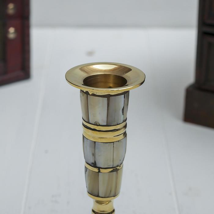 Подсвечник с перламутром Подсвечник с перламутром "Счастье" на 1 свечу, латунь 8,5х8,5х12,5 см