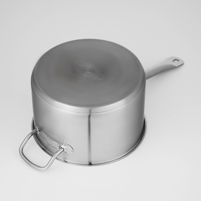 Ковш &laquo;Общепит&raquo;, 6,3 л, d=24 см, h=14,5 см, металлическая крышка, с теплораспределительным слоем, индукция