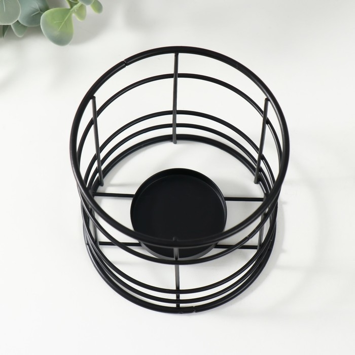 Подсвечник металл на 1 свечу 5 см Подсвечник металл на 1 свечу 5 см "Далила" черный 10,5х10,5х11 см