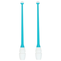 Булавы для художественной гимнастики вставляющиеся INDIGO, 36 см, цвет голубой/белый