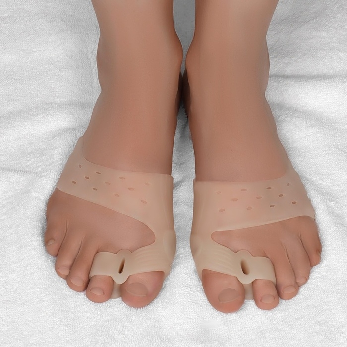 Бандаж на стопу, силиконовый, с корректором, с магнитами, 7,5 &times; 7 см, цвет бежевый