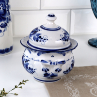 Сахарница &laquo;Бутон&raquo;, 18х13х15 см, гжель