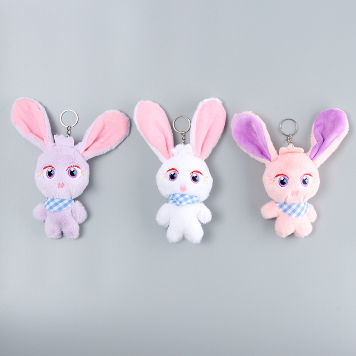 Мягкая игрушка &laquo;Зайцы Ушастики&raquo; на брелоке, 12 см, цвет МИКС