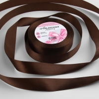 Лента атласная, 20 мм × 23 ± 1 м, цвет горький шоколад №М496 Лента атласная, 20 мм × 23 ± 1 м, цвет горький шоколад №М496