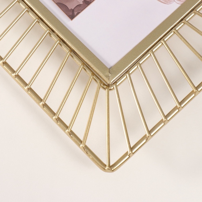 Фоторамка металл на 1 фото 10х15 см "Солнце" золото 18х23,7 см