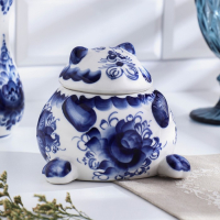 Сахарница &laquo;Кот&raquo;, гжель