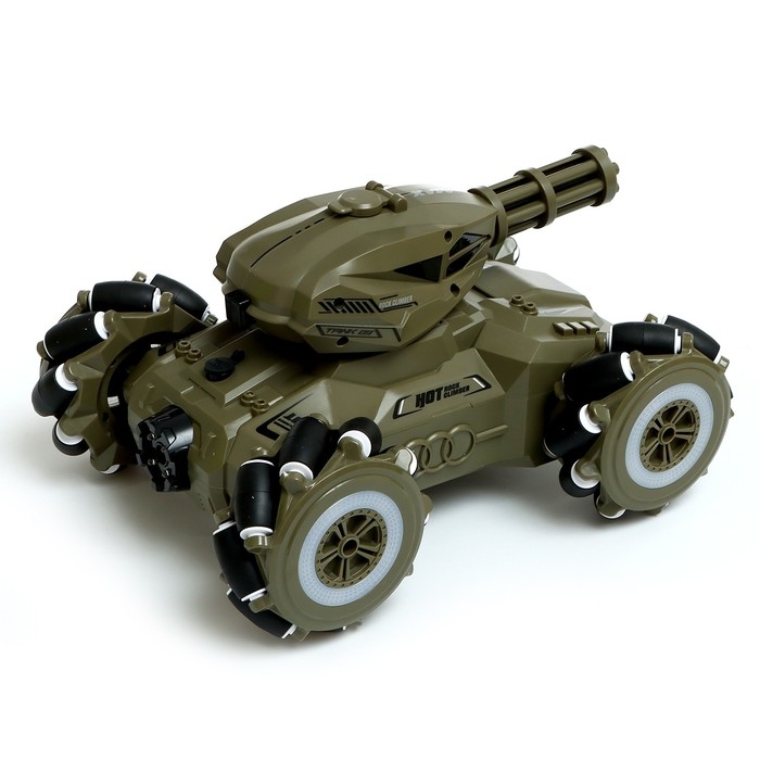 Танк радиоуправляемый &laquo;Боец&raquo;, работает от аккумулятора, стреляет гидрогелевыми пулями, цвет зелёный