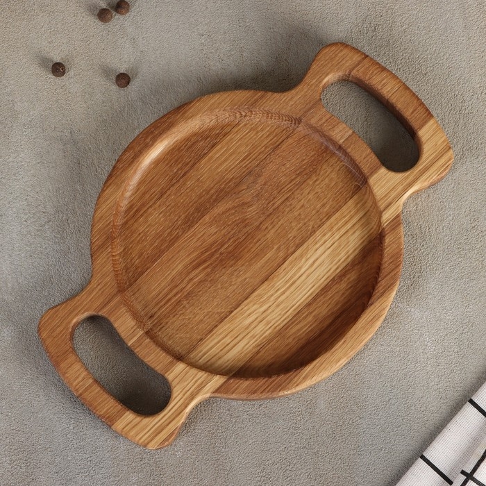 Поднос для подачи с ручками Adelica, 25,5&times;17,5&times;2 см, дуб