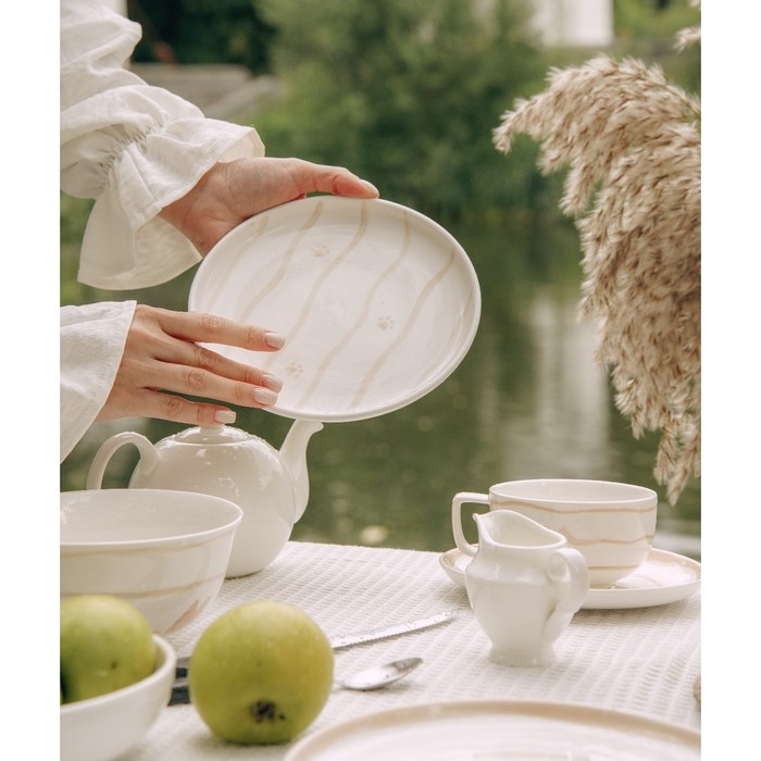 Набор тарелок фарфоровых SL Home &laquo;Гато&raquo;, d=18,5 см, цвет белый