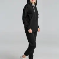 Толстовка на молнии с капюшоном Unit Siverga черная, размер M