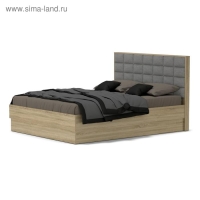 Кровать двуспальная Оливия 1600х2000 с ПМ и орт.основанием дуб сонома/какао рогожка