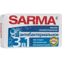 Мыло хозяйственное Sarma 3 в 1 &laquo;Антибактериальное&raquo;, 140 г