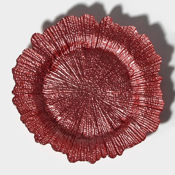 Тарелка - блюдо подстановочное Magistro &laquo;Сияние&raquo;, d=33 см, цвет розовый