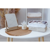 Короб для хранения вещей LaDо́m, 25&times;20&times;11 см, цвет белый/бежевый