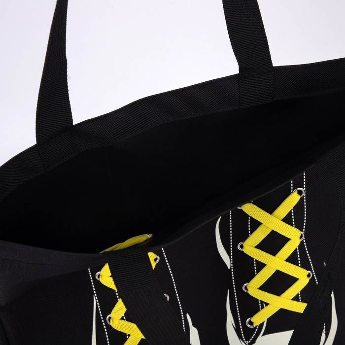 Шопер &laquo;Кеды&raquo;, 35 х 0,5 х 40 см, с лентой, чёрный