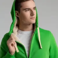 Толстовка унисекс на молнии Sherpa 280, темно-зеленая, размер M