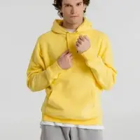 Толстовка с капюшоном унисекс King, желтая, размер XL