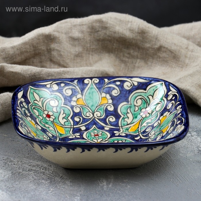 Салатница Риштанская Керамика Салатница Риштанская Керамика "Цветы", 19 см, микс