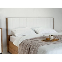 Кровать с подъемным механизмом Адам 1600х2000 дуб крафт золотой/белоснежный (экокожа)