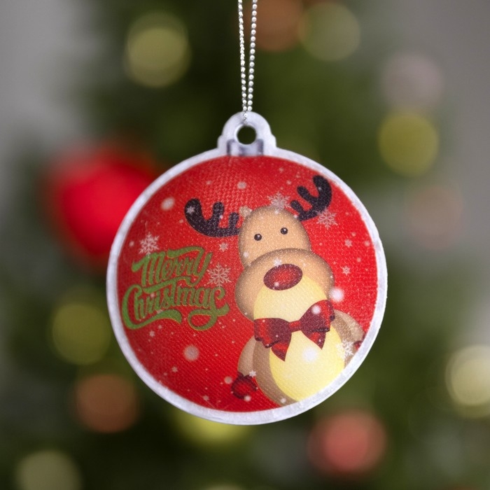 Световая подвеска &laquo;Олень&raquo; 8 см, батарейки LR44х3 (в комплекте), свечение мульти