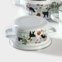 Набор кастрюль &laquo;Тринити&raquo;, 3 предмета: 1 л, 1.5 л, 2.3 л, эмалированная сталь, индукция