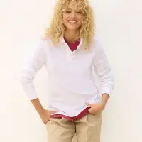 Рубашка поло унисекс с длинным рукавом Pacific LSL, белая, размер 5XL