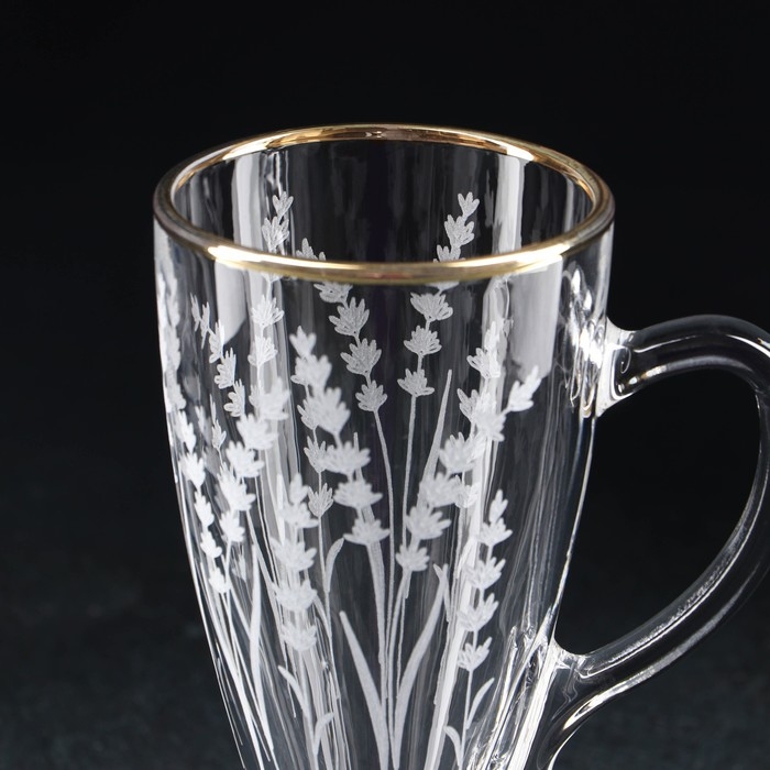 Кружка &laquo;Лаванда&raquo;, стеклянная, 250 мл