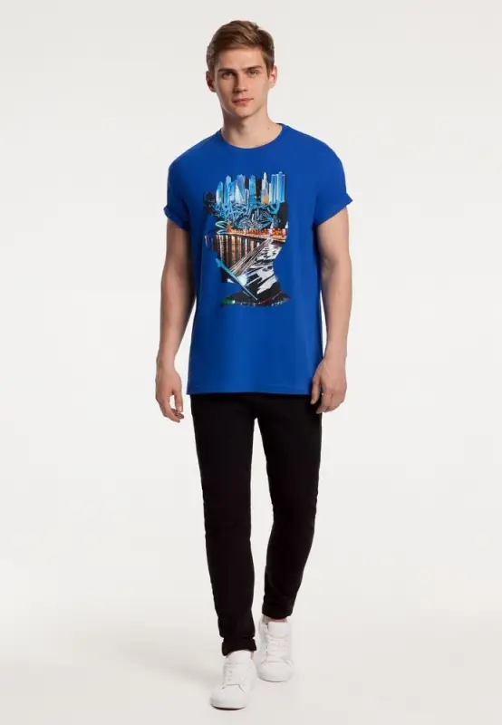 Футболка Moscow Boy, ярко-синяя, размер S