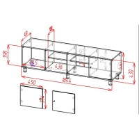 Тумба для ТВ HYGGE Ромб1844х451х530, цвет дуб / белый Тумба для ТВ HYGGE Ромб1844х451х530, цвет дуб / белый
