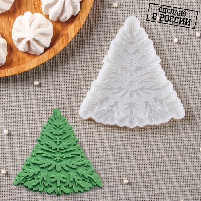 Силиконовый молд «Узорная ёлка», 12,5×12 см, цвет прозрачный Силиконовый молд «Узорная ёлка», 12,5×12 см, цвет прозрачный
