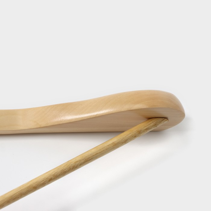 Плечики - вешалка для одежды Доляна, 45&times;23 см, с перекладиной, широкие плечики, цвет светлое дерево