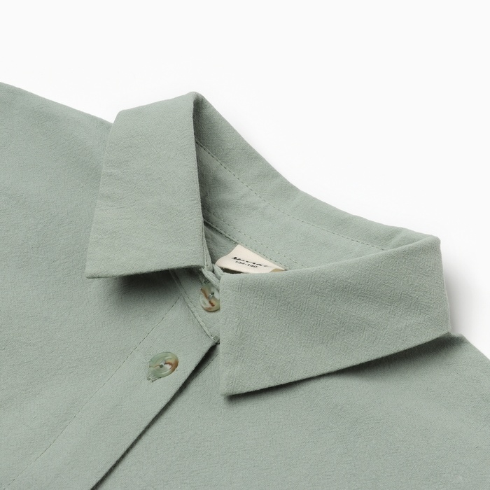 Костюм для девочки (рубашка и шорты) MINAKU, цвет оливковый, рост 122-128 см