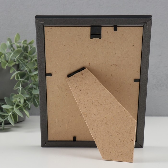 Фоторамка пластик Фоторамка пластик "МИРАМ" 13х18 см, 636477-5, чёрный с серебром (пластиковый экран)