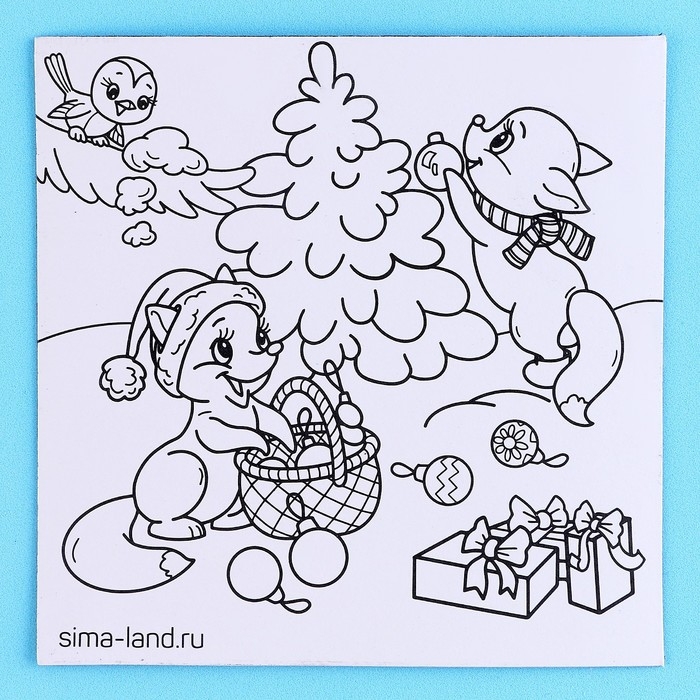 Ёлочные шары под раскраску на новый год &laquo;Лучший подарок&raquo;, 6 шт, новогодний набор для творчества