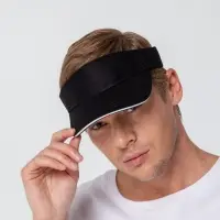 Козырек Active, черный с белым кантом