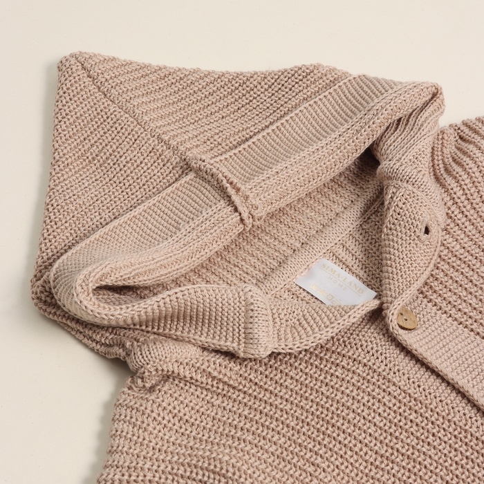 Кардиган вязаный с капюшоном SL Home, р.80-86 см, песочный Кардиган вязаный с капюшоном SL Home, р.80-86 см, песочный