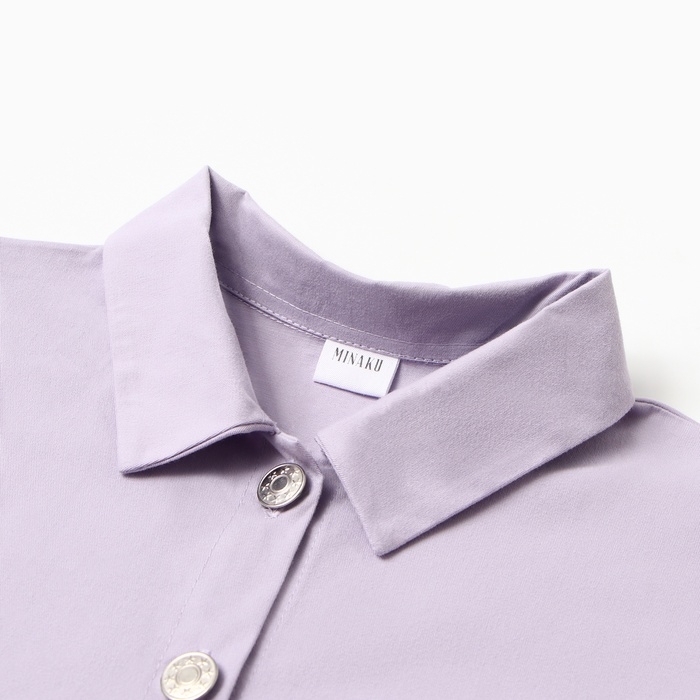 Рубашка детская MINAKU: Jeans collection, цвет лавандовый, рост 134 см Рубашка детская MINAKU: Jeans collection, цвет лавандовый, рост 134 см