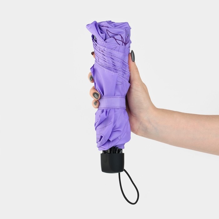 Зонт женский механический &laquo;Веточки&raquo;, 8 спиц, d=95, цвет сиреневый