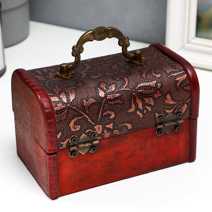 Шкатулка дерево сундучок с ручкой Шкатулка дерево сундучок с ручкой "Ветвь" 9,4х13,8х9,7 см