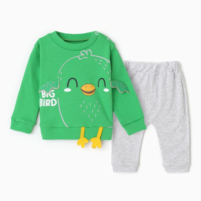 Комплект детский, цвет зеленый, рост 74 см