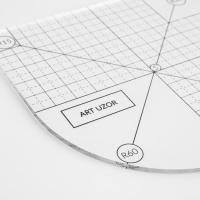 Линейка для скругления углов, 12 &times; 12 см, цвет прозрачный