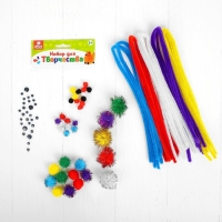 Набор для творчества из проволоки с ворсом, помпонов, глаз №13, цвет МИКС Набор для творчества из проволоки с ворсом, помпонов, глаз №13, цвет МИКС