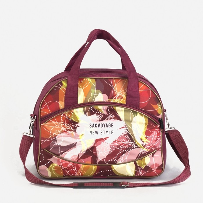 Чемодан малый 20" с сумкой, отдел на молнии, наружный карман, с расширением, цвет бордовый